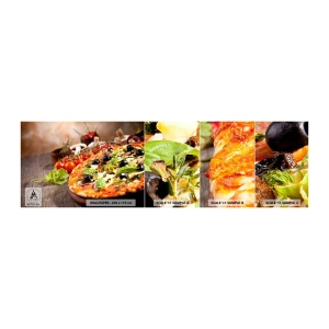 Fototapet Prov Standard Eco - Ingredienser ur jorden - Gastronomi, Pizza, Italien - 100x30 cm