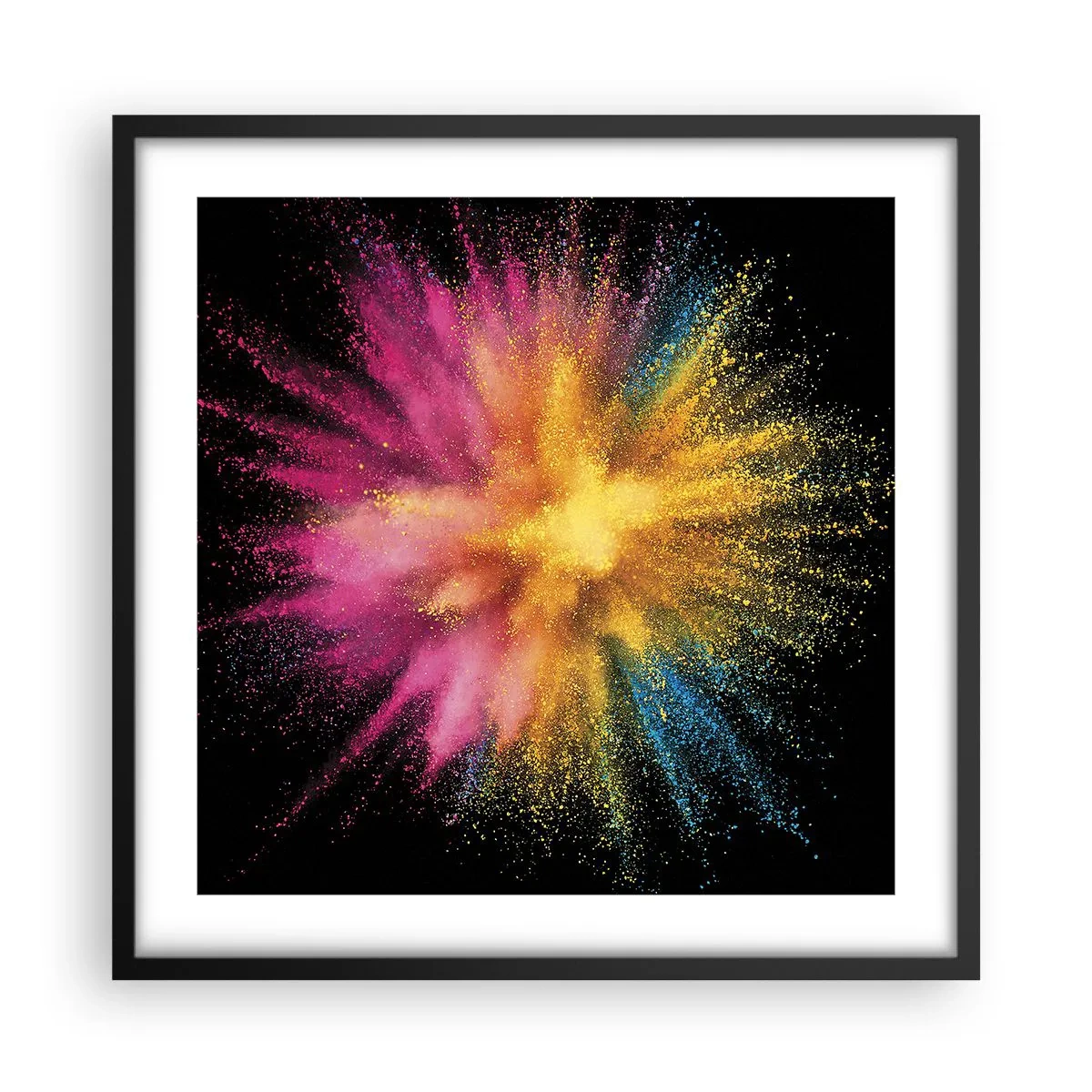 Affisch i svart ram - Färgerna föds - 50x50 cm