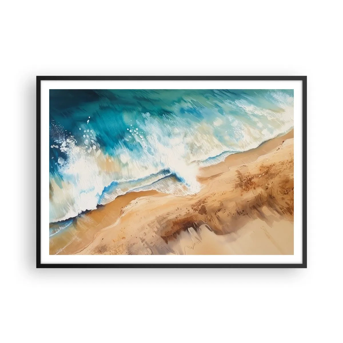 Affisch i svart ram - Den återkommande vågen - 100x70 cm