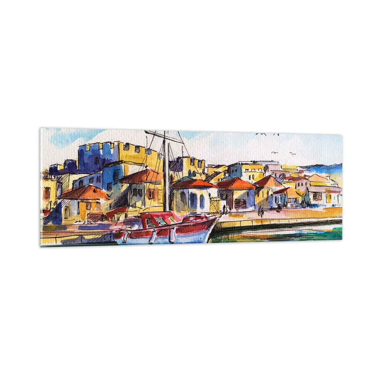 Glastavla - Bild på glas - Regnbågseftermiddag - 90x30 cm