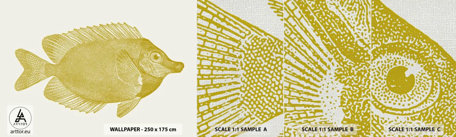 Provbit av fototapet Premium Canvas - Fisk och det är allt - Fisk, Seaside, Djur - 100x30 cm