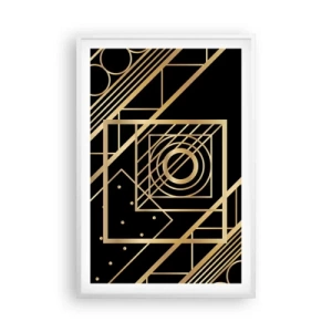 Affisch i vit ram - Gyllene geometri - 61x91 cm