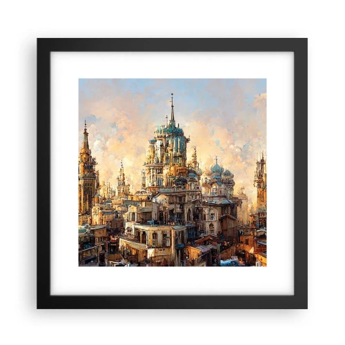 Affisch i svart ram - Städernas stad - 30x30 cm