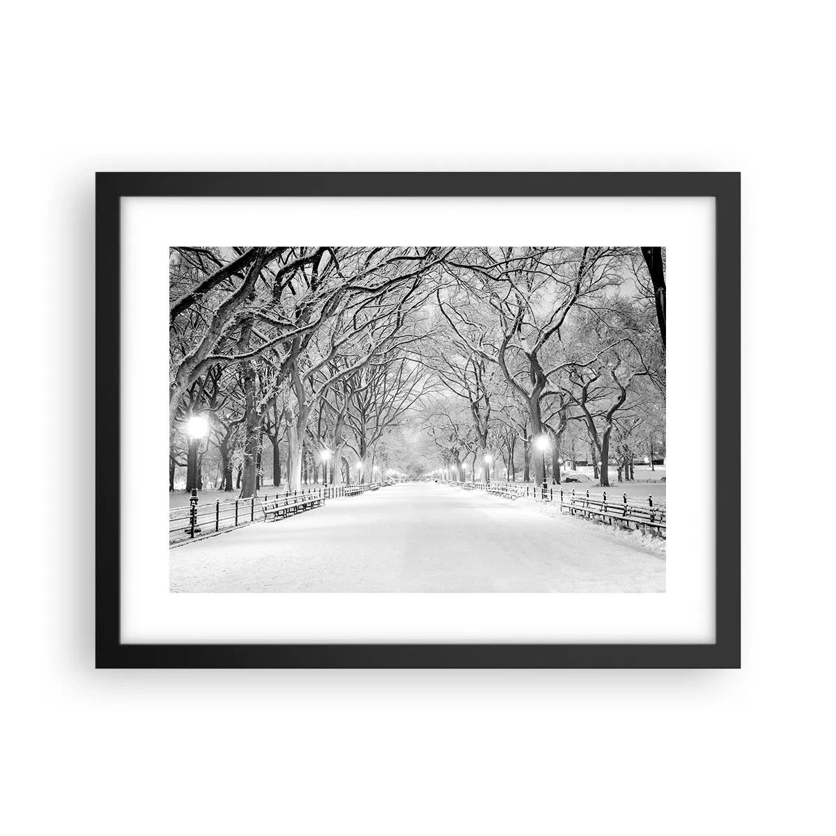 Affisch i svart ram - De fyra årstiderna - vinter - 40x30 cm