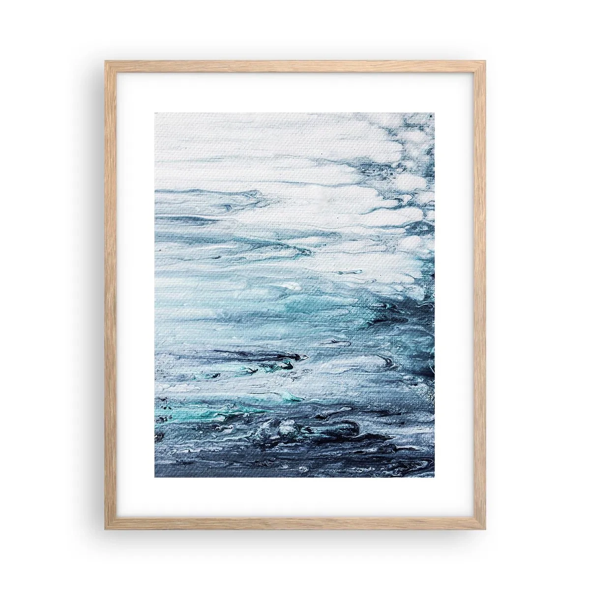 Affisch i ram av ljusek - Blåa istappar - 40x50 cm