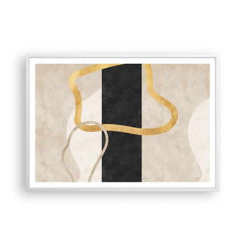 Affisch i vit ram - Slingrande former - 100x70 cm