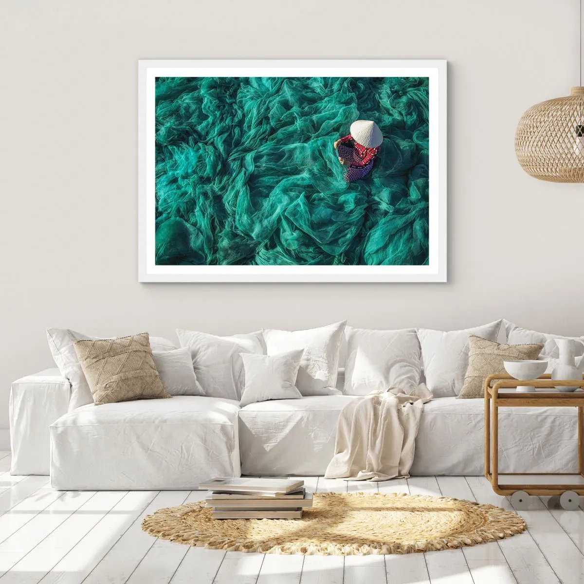 Affisch i vit ram - I nätens hav - 100x70 cm