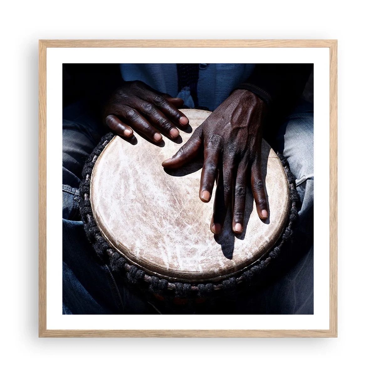 Affisch i ram av ljusek - Lev efter din rytm - 60x60 cm