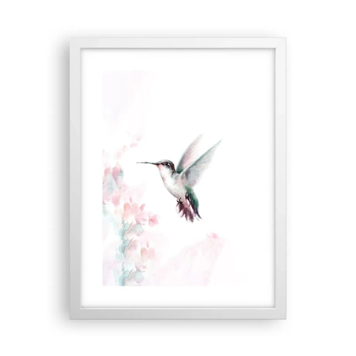 Affisch i vit ram - Fångad flaxande - 30x40 cm