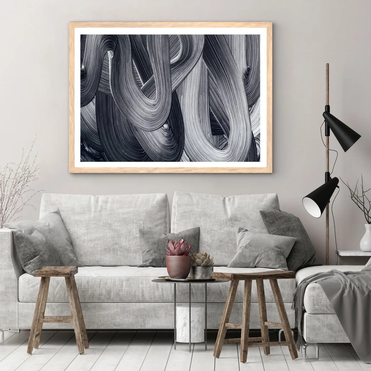 Affisch i ram av ljusek - Verklighetens flythet - 50x40 cm