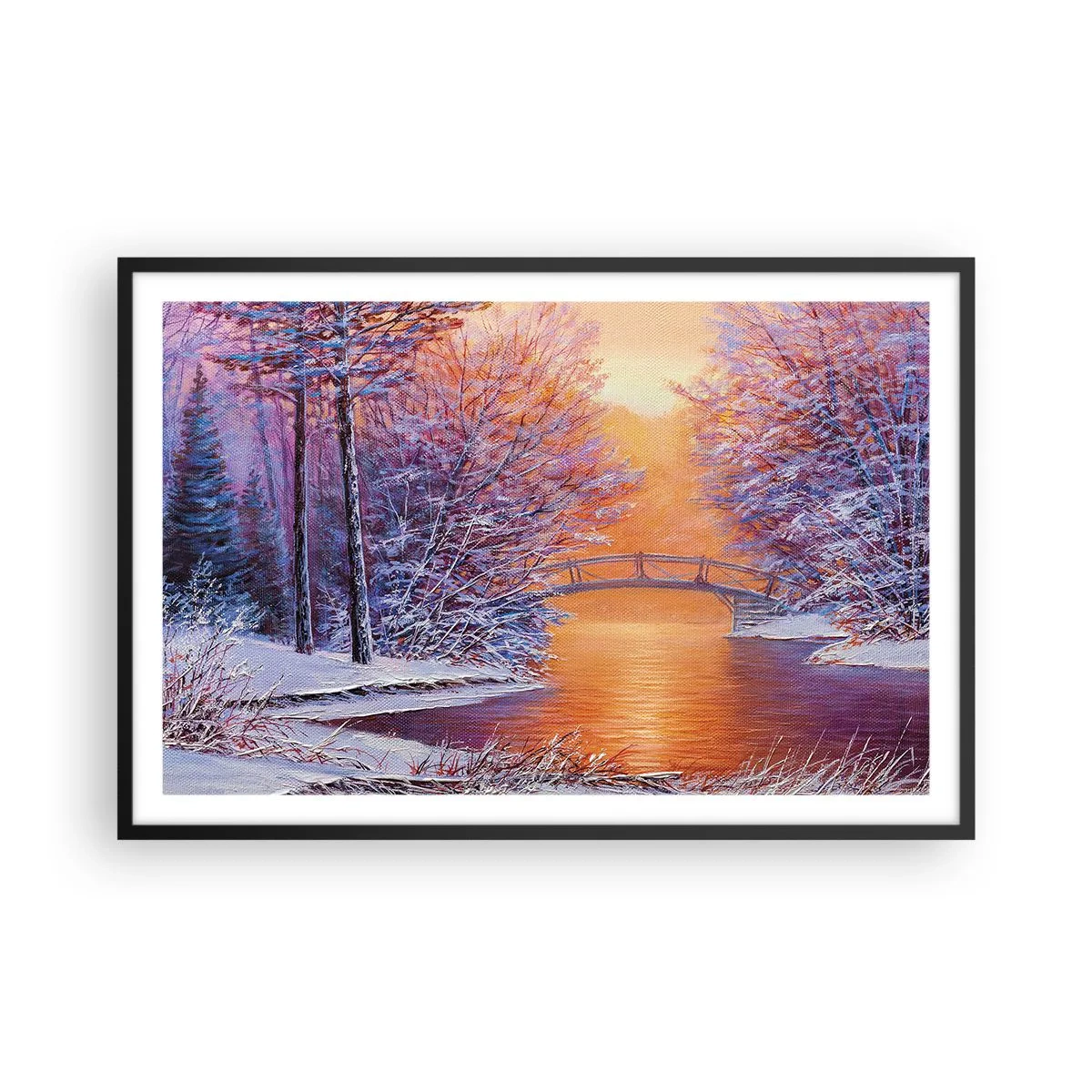 Affisch i svart ram - Låt oss mötas här - 91x61 cm