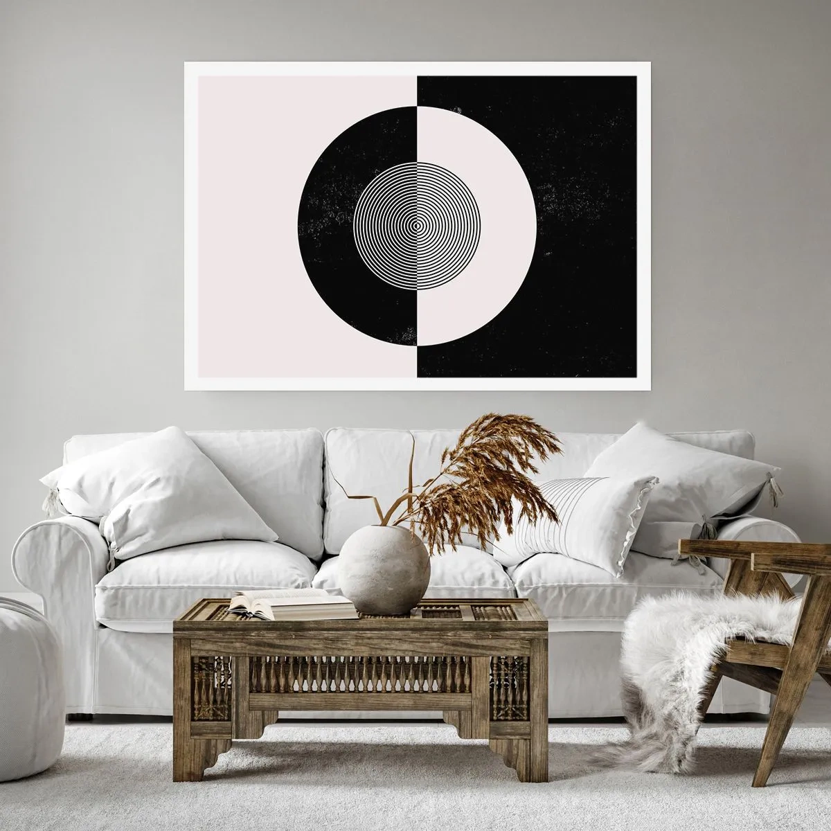 Affisch - Harmoni i svart och vitt - 100x70 cm
