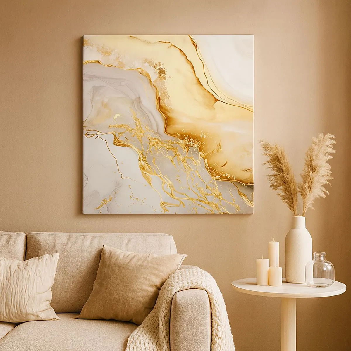 Canvastavla - Bild på duk - Abstraktion: skönhet och godhet - 30x30 cm