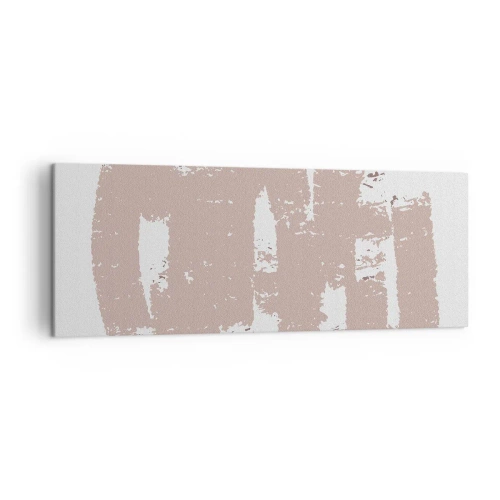 Canvastavla - Bild på duk - Abstraktion i mjuk rosa - 140x50 cm