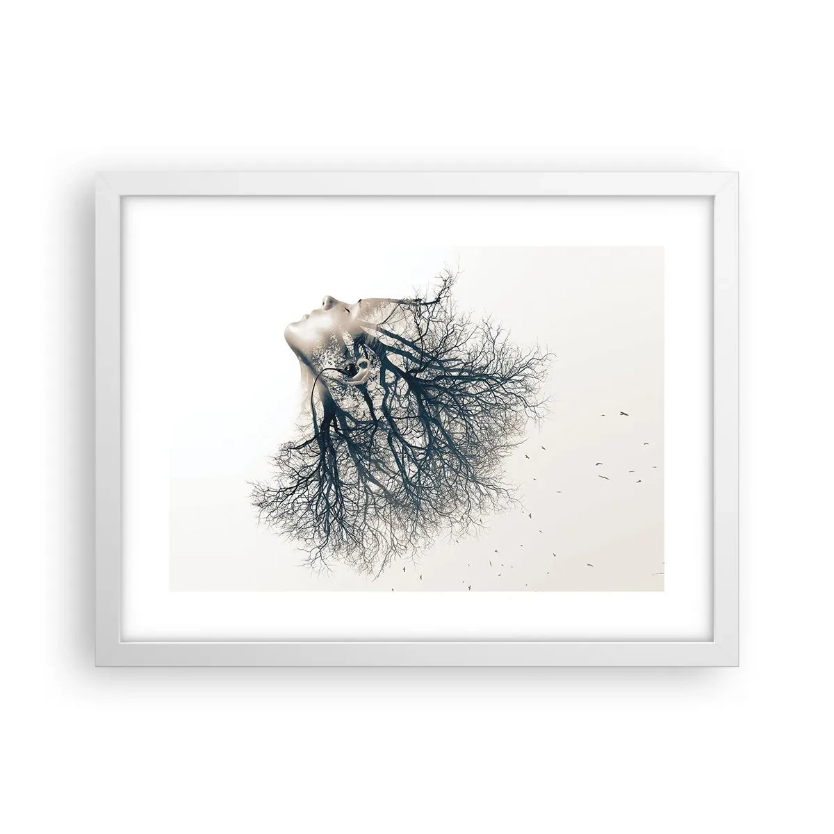 Affisch i vit ram - Lyssnar på trädens viskningar - 40x30 cm