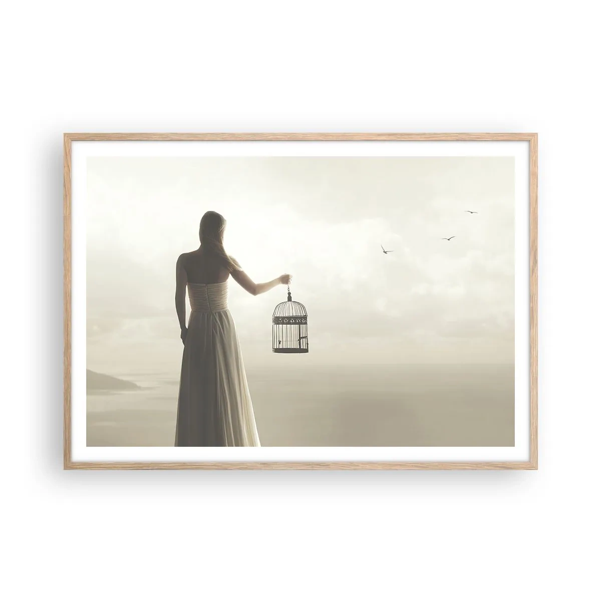 Affisch i ram av ljusek - Var fri - 100x70 cm