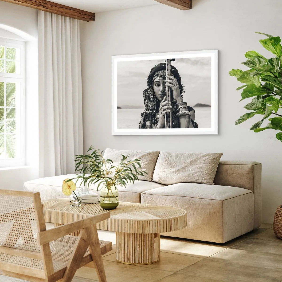 Affisch i vit ram - Bara Orientens musik - 100x70 cm