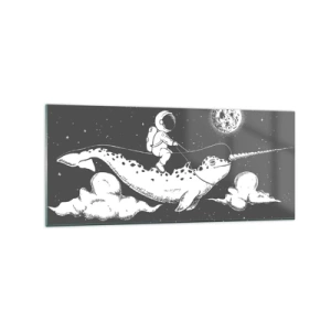 Glastavla - Bild på glas - Rymdryttare - 120x50 cm