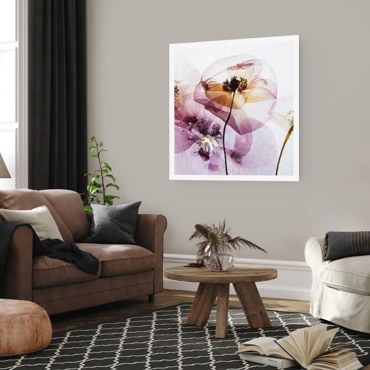 Affisch - Blommornas transparenta kroppar - 40x40 cm