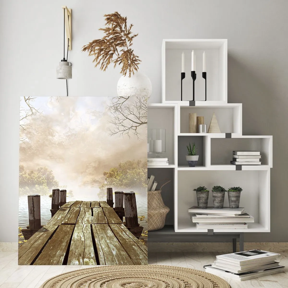 Glastavla - Bild på glas - Höstledsen - 80x120 cm