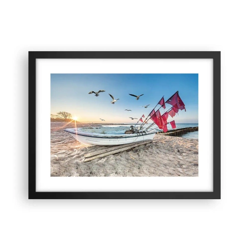 Affisch i svart ram - Välförtjänt vila - 40x30 cm