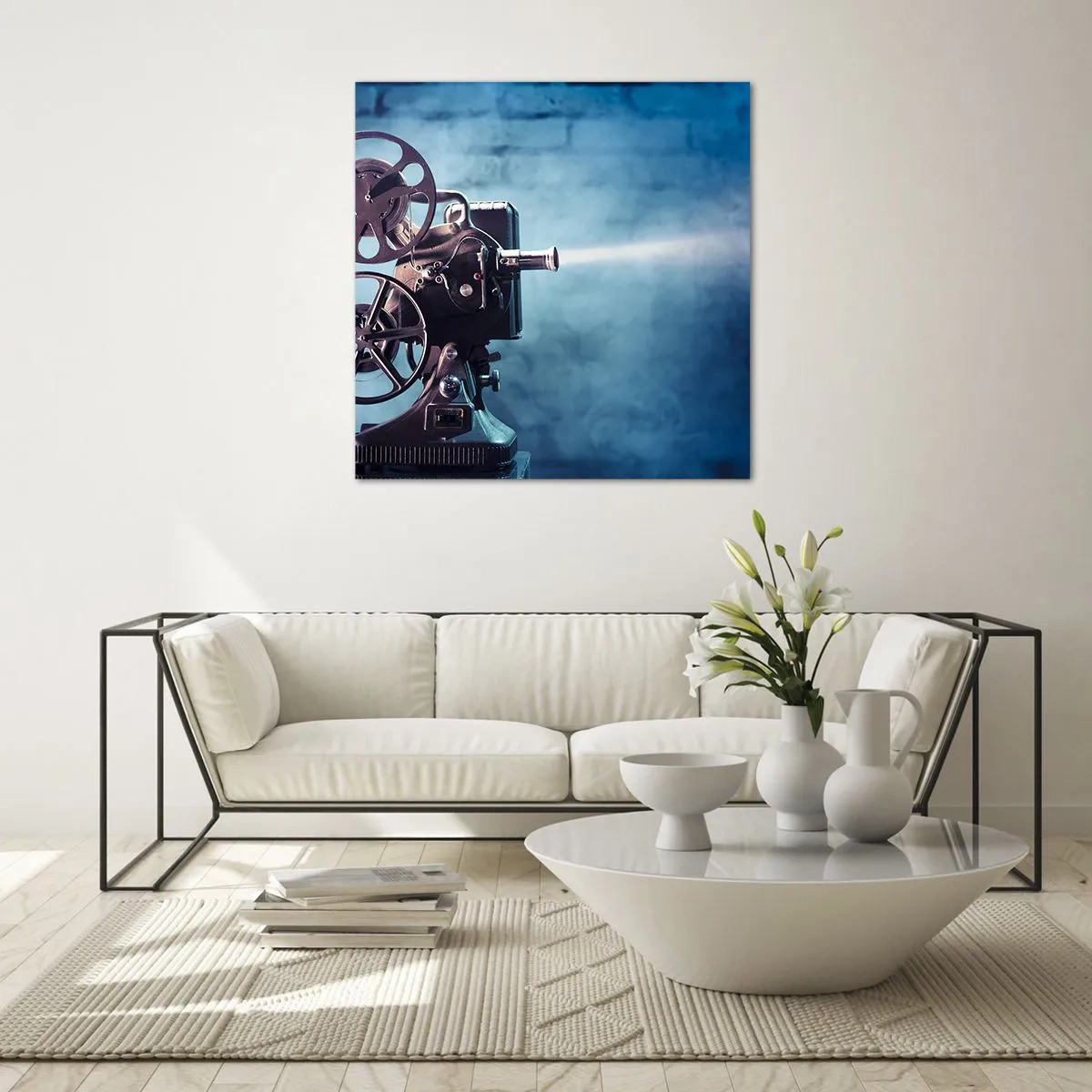 Glastavla - Bild på glas - I gamla biografen - 60x60 cm