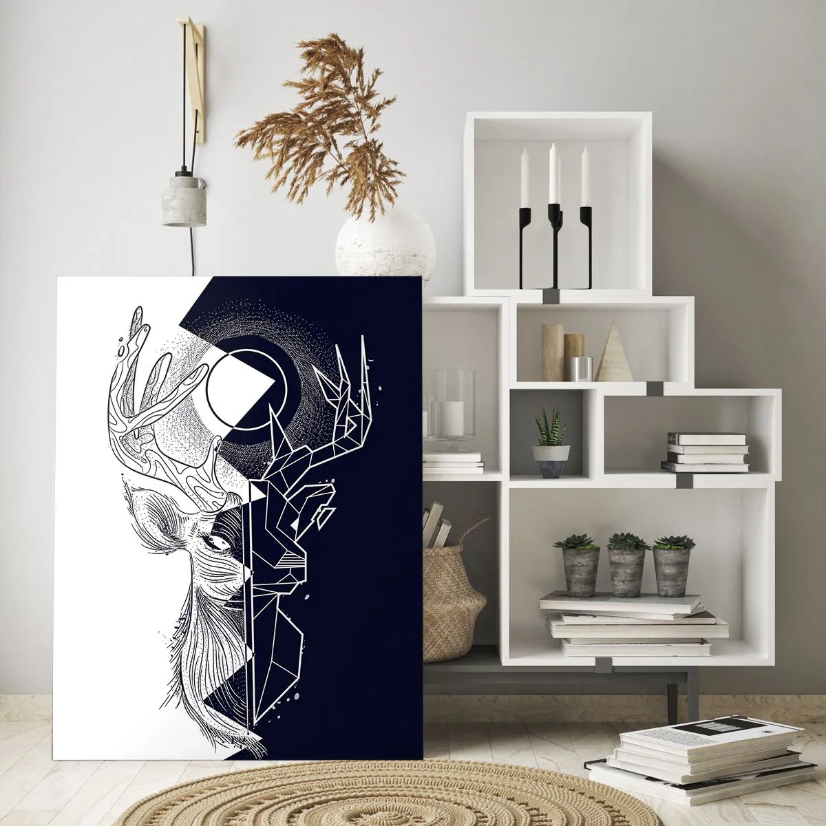 Glastavla - Bild på glas - Motsatsernas kamp och gemenskap - 80x120 cm