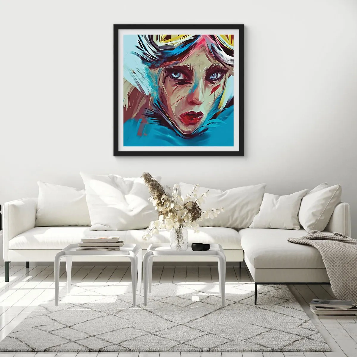 Affisch i svart ram - Vägkämpe - 40x40 cm