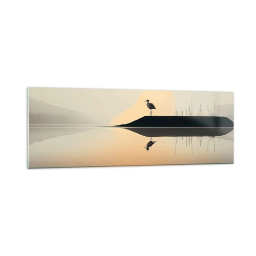Glastavla - Bild på glas - Herre på sjön - 90x30 cm