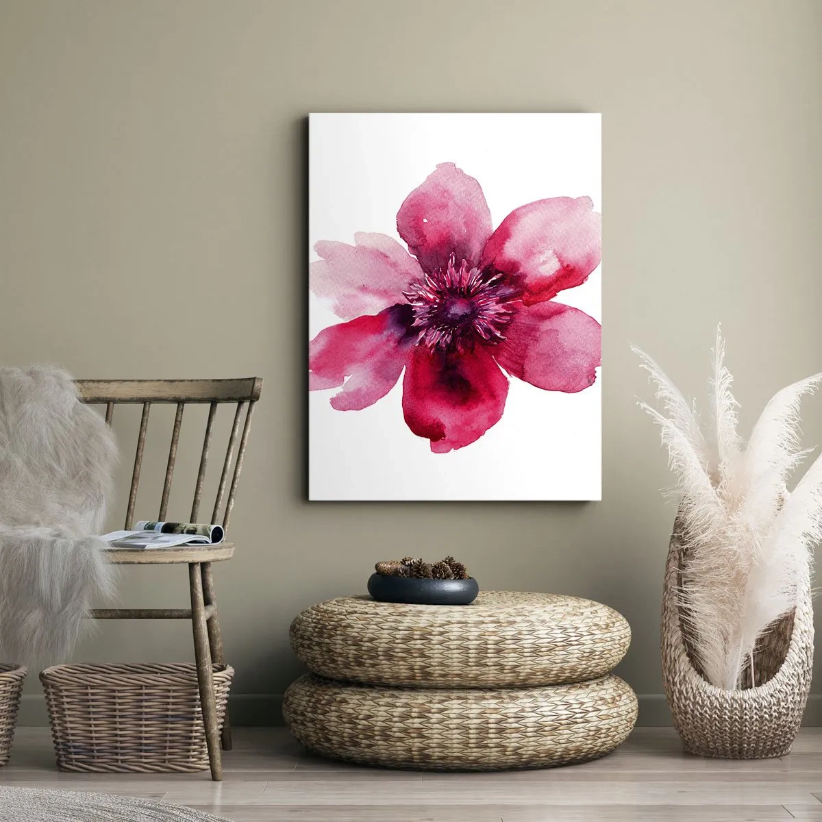 Canvastavla - Bild på duk - Doftande karminkyss - 45x80 cm