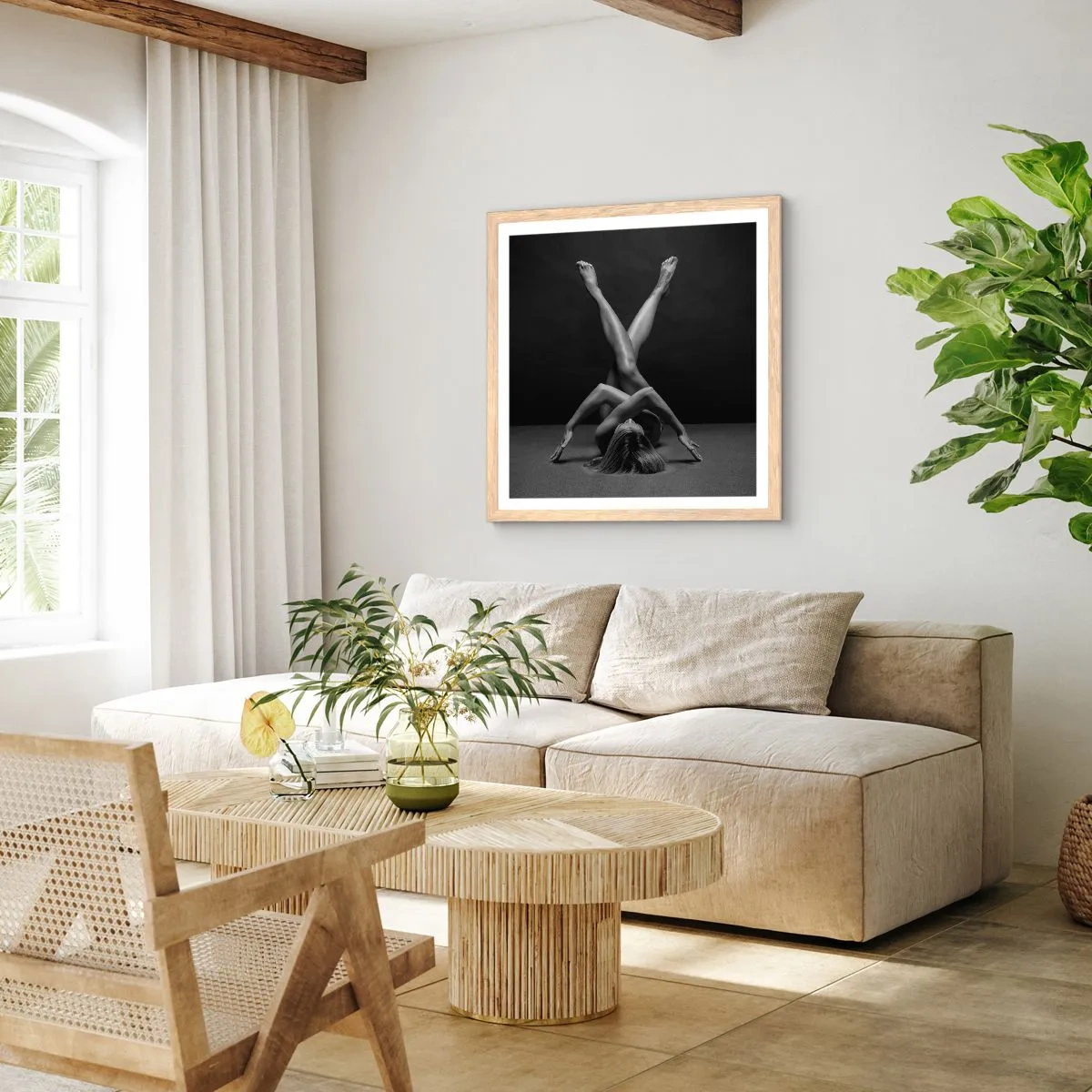 Affisch i ram av ljusek - Nakenhetens geometri - 40x40 cm