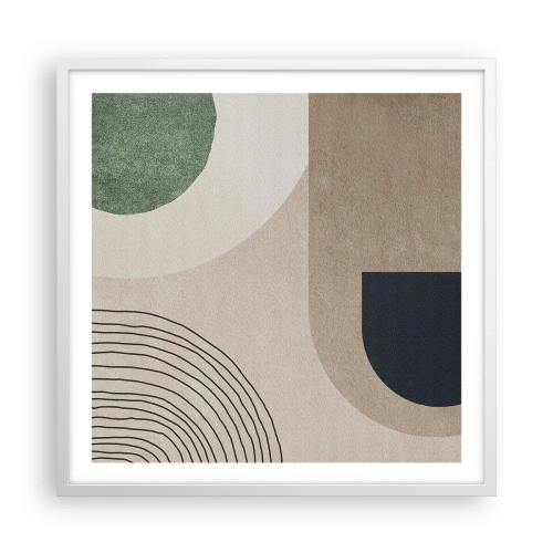 Affisch i vit ram - Ovalens mjukhet - 60x60 cm
