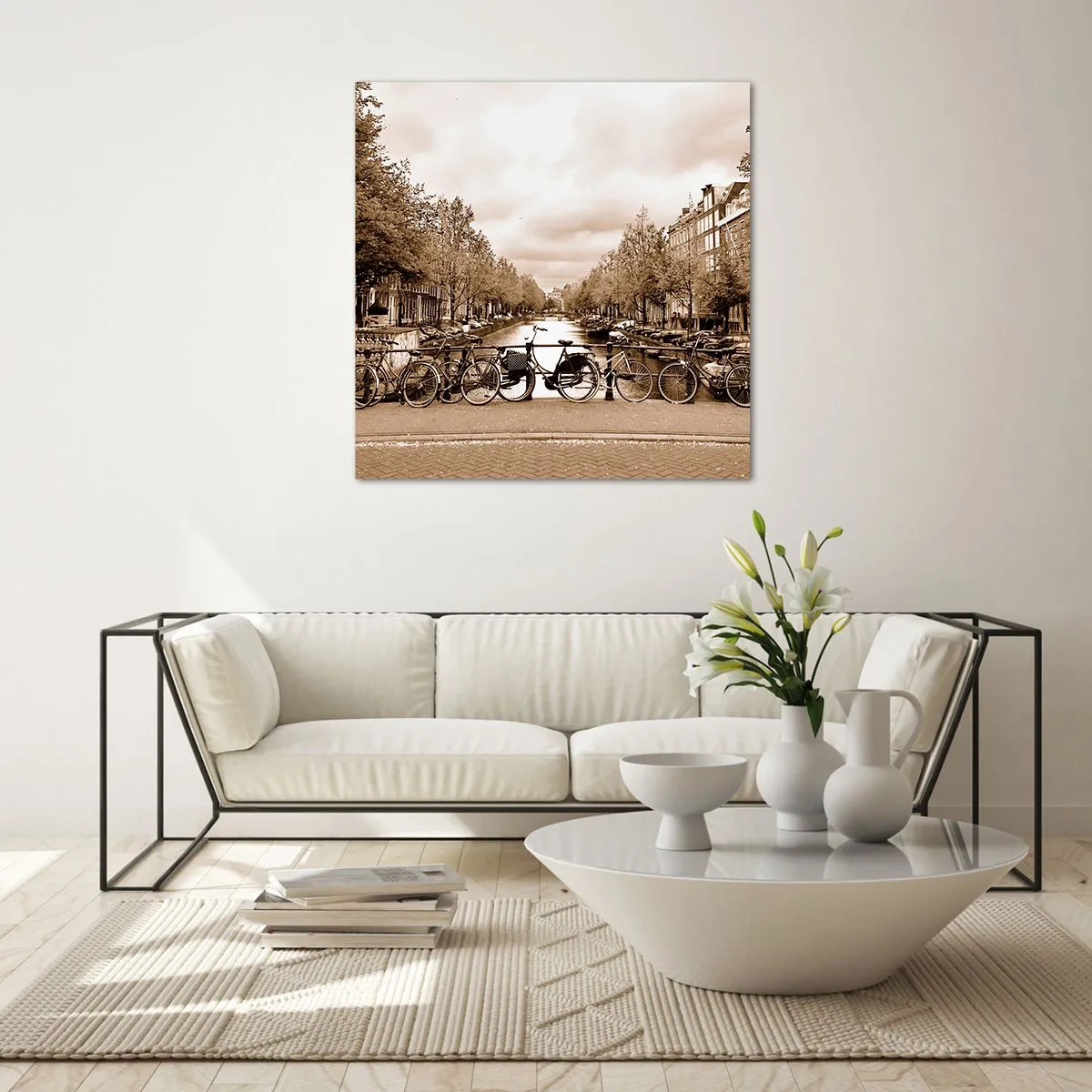 Glastavla - Bild på glas - Holländsk stämning - 70x70 cm