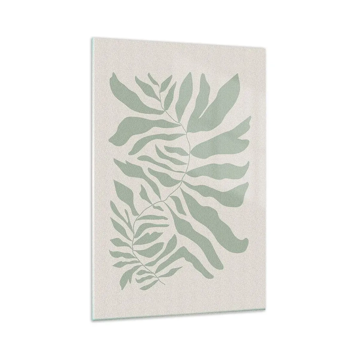 Glastavla - Bild på glas - Smaragdgrön gren - 80x120 cm