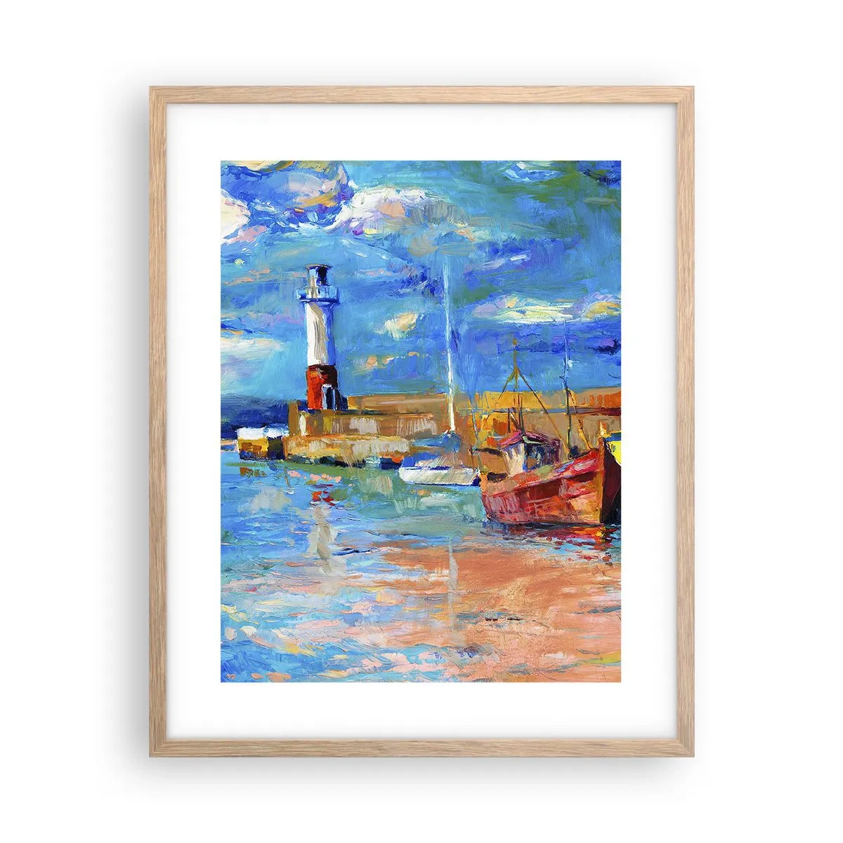 Affisch i ram av ljusek - Eftermiddag i regnbågsviken - 40x50 cm