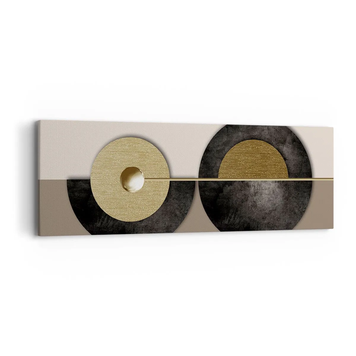 Canvastavla - Bild på duk - Variationer runt en cirkel - 90x30 cm