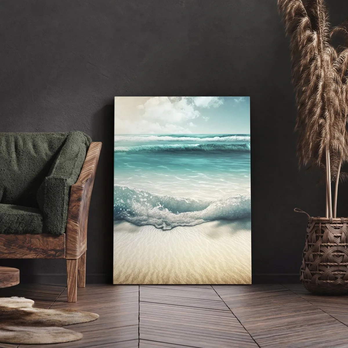 Canvastavla - Bild på duk - Lugnet i havet - 55x100 cm