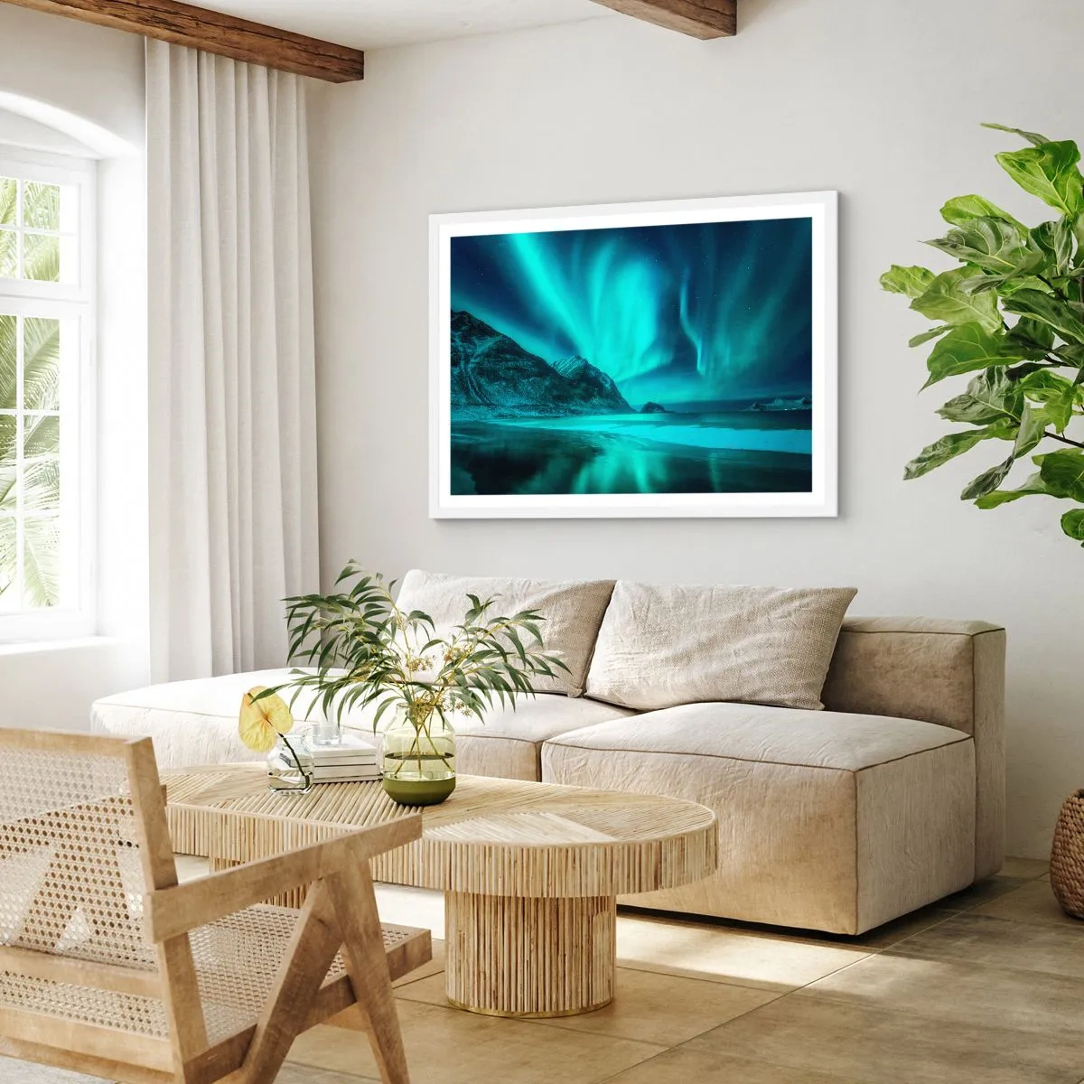 Affisch i vit ram - Nordens underverk - 40x30 cm