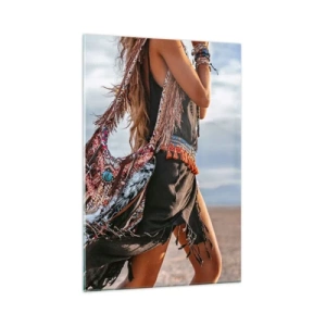 Glastavla - Bild på glas - Shamanens flicka - 70x100 cm