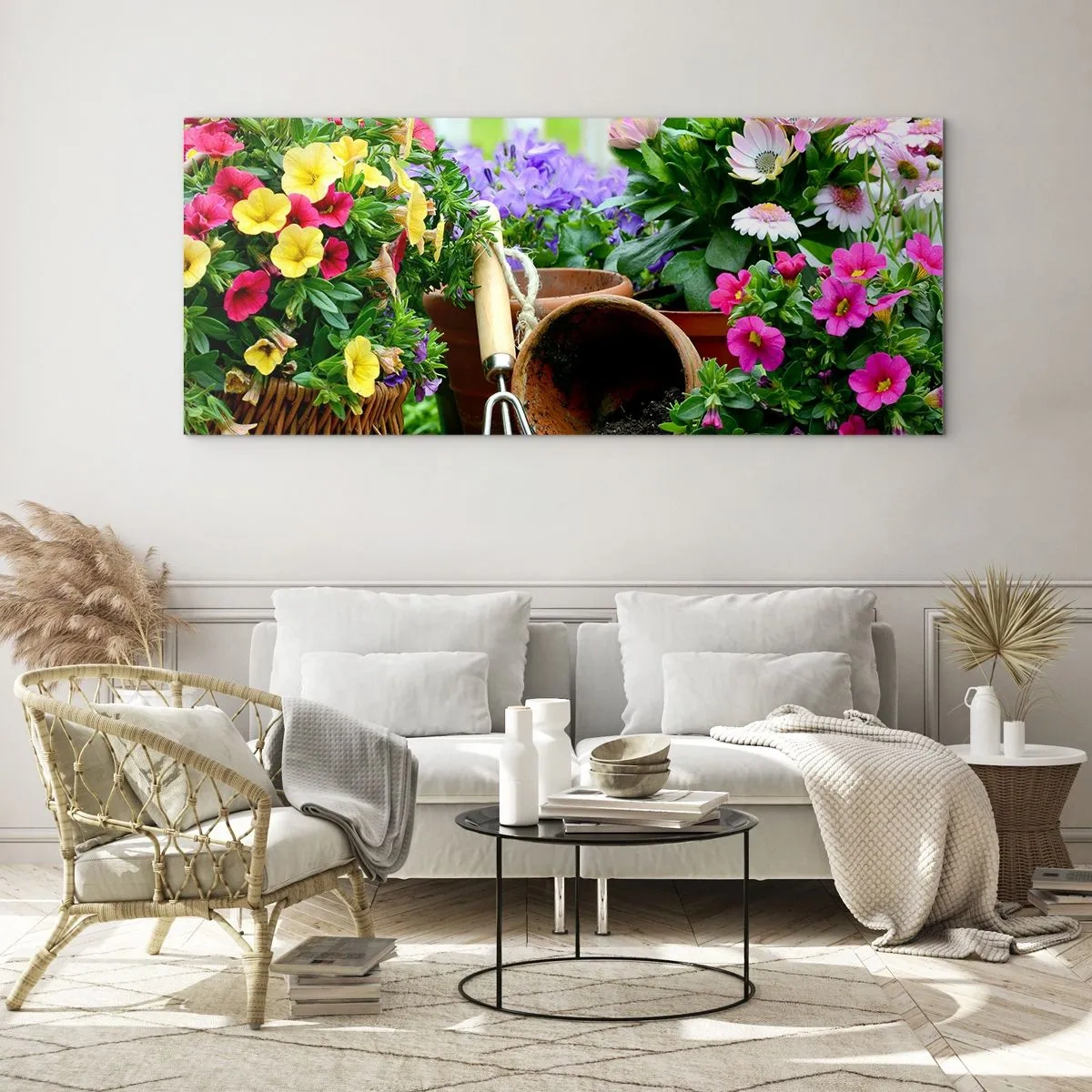 Glastavla - Bild på glas - Sofias lilla trädgård - 100x40 cm