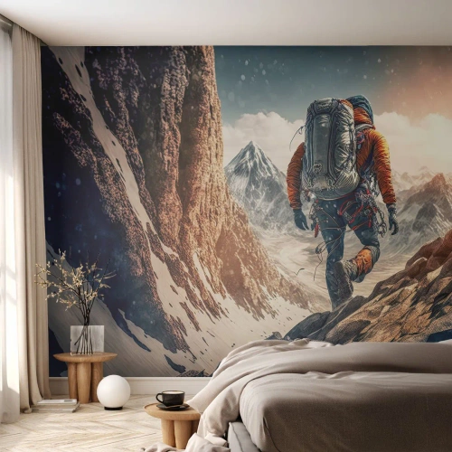 Självhäftande Fototapet Deluxe Sticker - Ensam krigare - Alperna, Klättrande, Berg - 500x350 cm