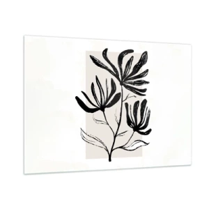 Glastavla - Bild på glas - Skiss för ett herbarium - 100x70 cm