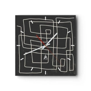 Väggklocka - Klocka på glas - Inte så enkelt - 30x30 cm
