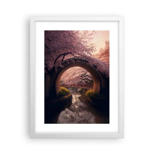 Affisch i vit ram - Japansk vår - 30x40 cm