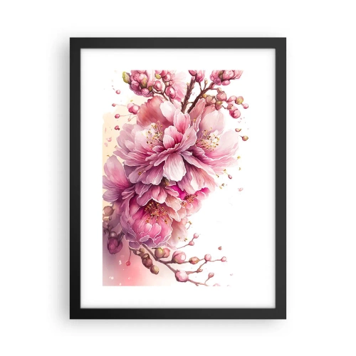 Affisch i svart ram - Blommande körsbärsblomma - 30x40 cm