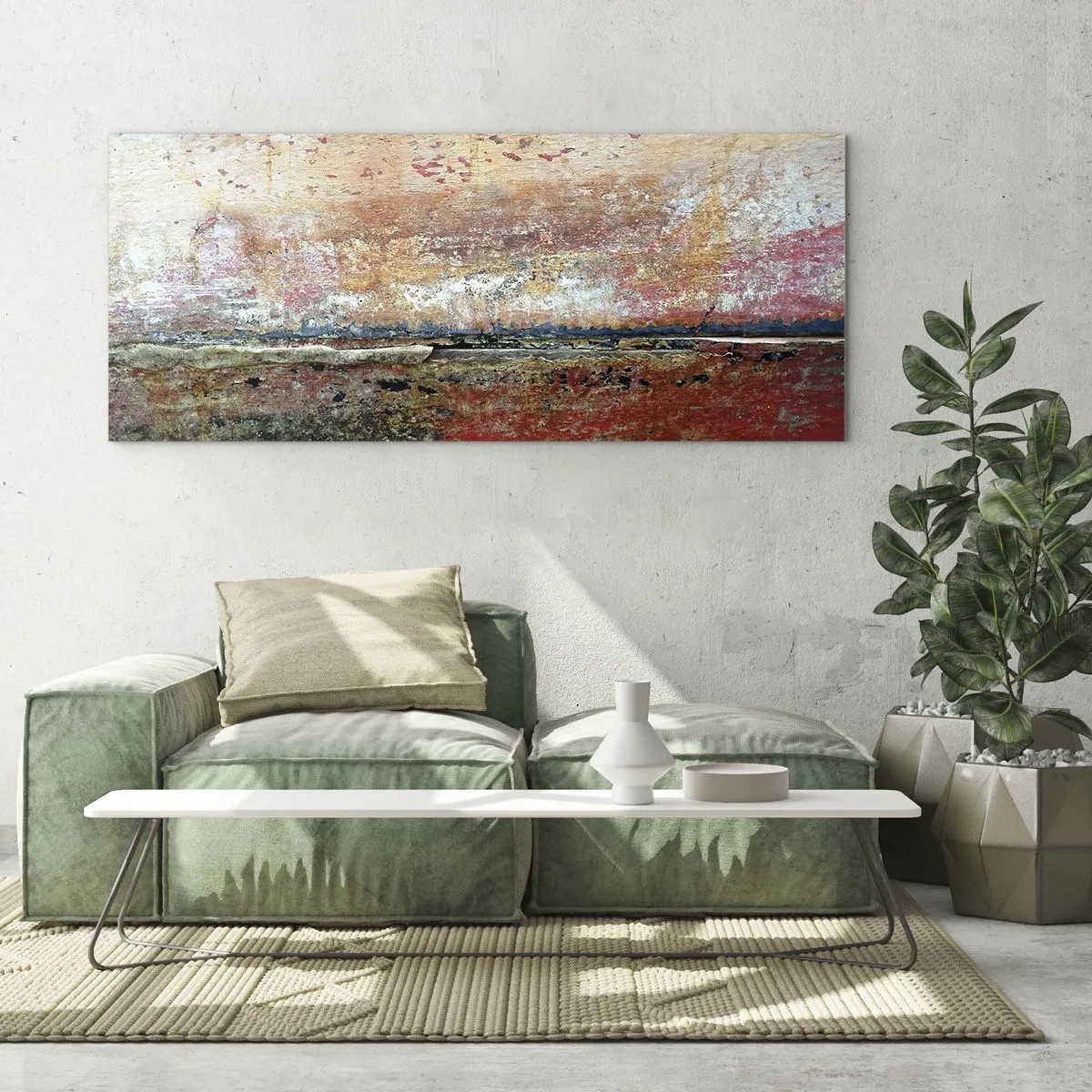 Glastavla - Bild på glas - Kanske är det havet - 100x40 cm