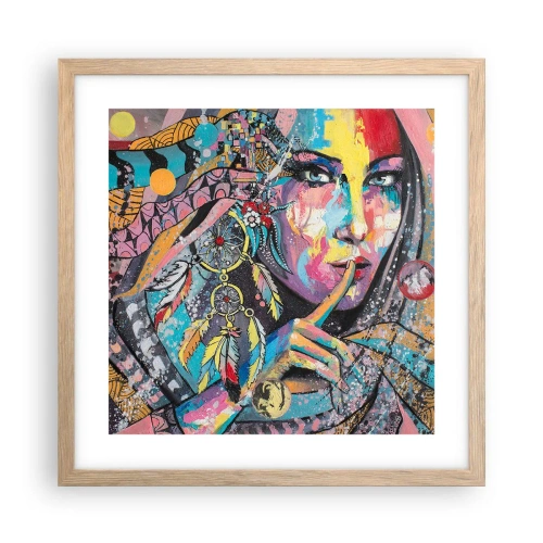 Affisch i ram av ljusek - Var tyst tills du förstår - 40x40 cm