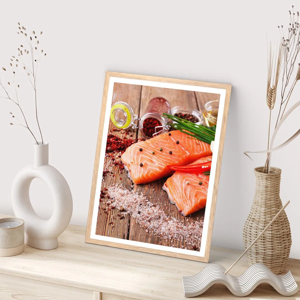 Affisch i ram av ljusek - Norskt äventyr i köket - 70x100 cm