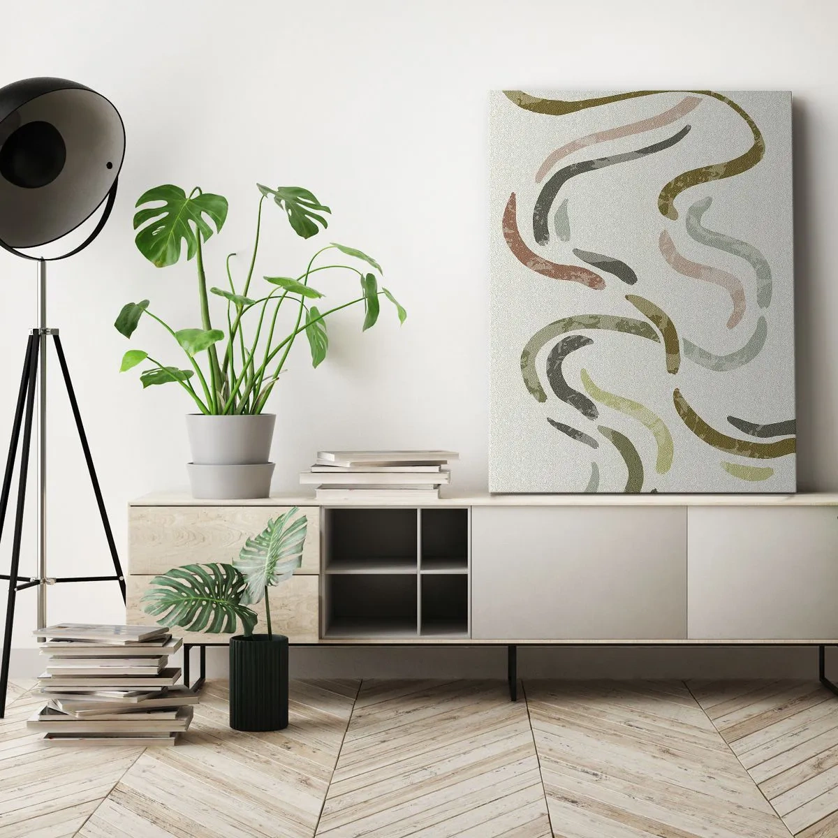 Canvastavla - Bild på duk - Abstraktionens glada dans - 80x120 cm