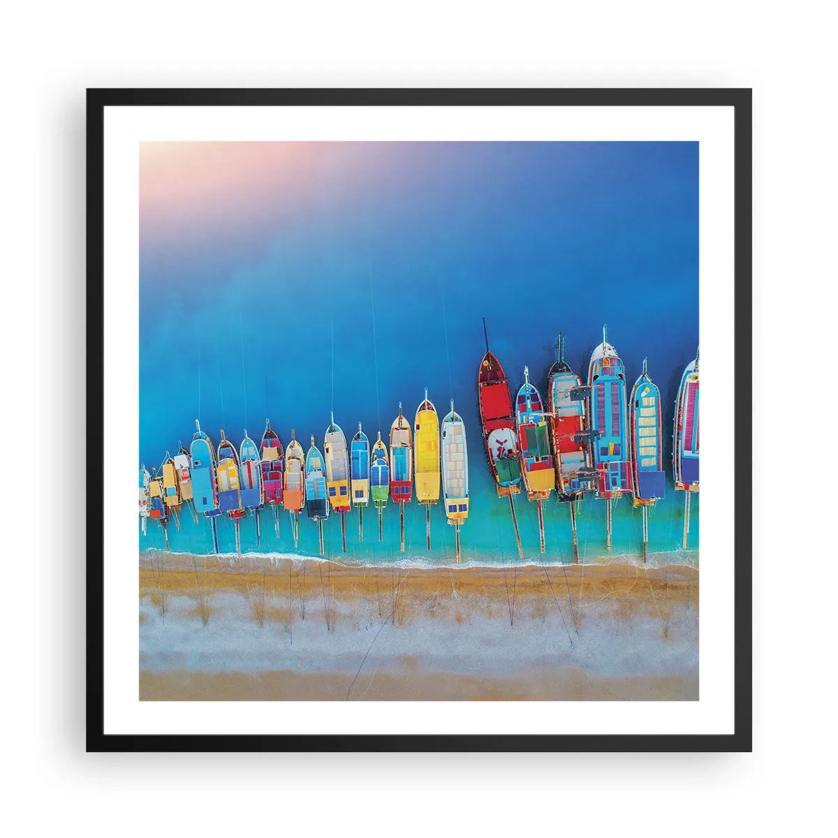 Affisch i svart ram - Ur fågelperspektivet - 60x60 cm